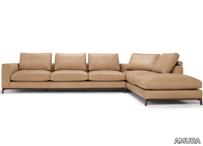 DORSEY - Corner 6 seater leather sofa _ AMURA