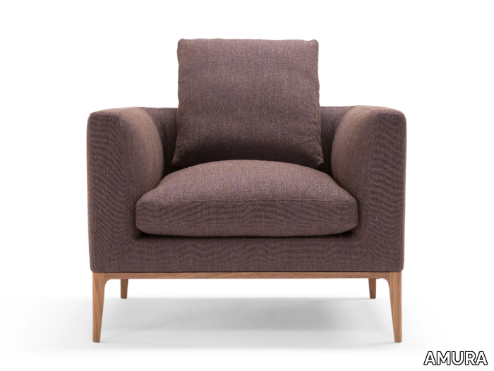 LEONARD - Fabric armchair with armrests _ AMURA