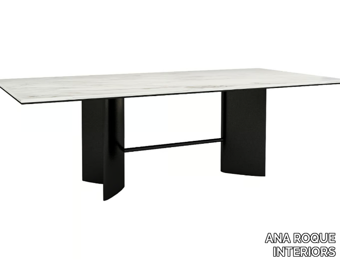 TONDO - Rectangular porcelain stoneware table _ ANA ROQUE INTERIORS