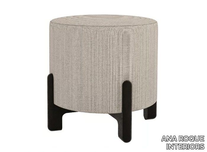 GORDON - Upholstered round pouf _ ANA ROQUE INTERIORS