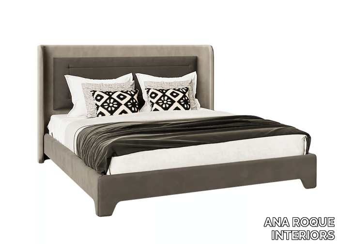 ABBI - Fabric double bed with upholstered headboard _ ANA ROQUE INTERIORS