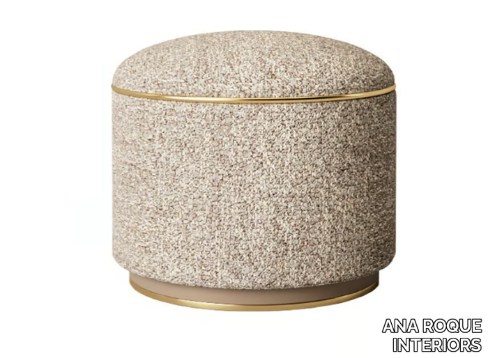 AMER - Round fabric pouf _ ANA ROQUE INTERIORS