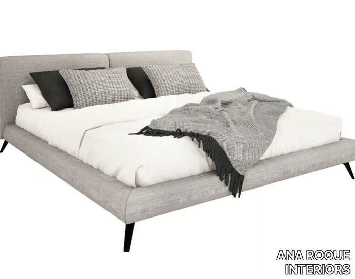 ARCO - Fabric double bed with upholstered headboard _ ANA ROQUE INTERIORS