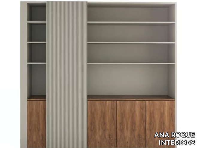CENTRIC - Open wooden bookcase _ ANA ROQUE INTERIORS