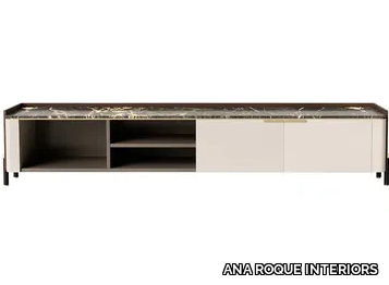 MISIA - Low wooden TV cabinet with doors _ ANA ROQUE INTERIORS