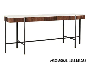 MOOD - Rectangular marble console table with metal base _ ANA ROQUE INTERIORS