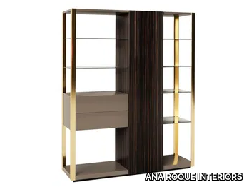 AREZZO - Open wooden bookcase with drawers _ ANA ROQUE INTERIORS