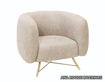 BURT - Fabric armchair with armrests _ ANA ROQUE INTERIORS