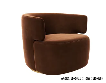 COLBY - Velvet armchair with armrests _ ANA ROQUE INTERIORS