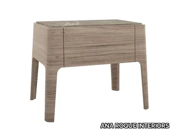 FADE - Rectangular wooden bedside table with drawers _ ANA ROQUE INTERIORS