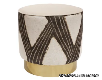 FOXY - Upholstered round fabric pouf _ ANA ROQUE INTERIORS