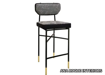 LYN II - High fabric stool with footrest _ ANA ROQUE INTERIORS