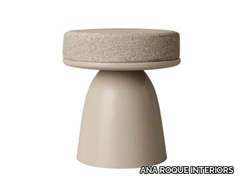 PLAGE - Round fabric pouf _ ANA ROQUE INTERIORS