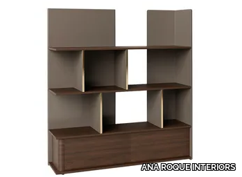ROCK - Open wooden bookcase with drawers _ ANA ROQUE INTERIORS