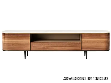 VENICE - Low wooden TV cabinet with drawers _ ANA ROQUE INTERIORS