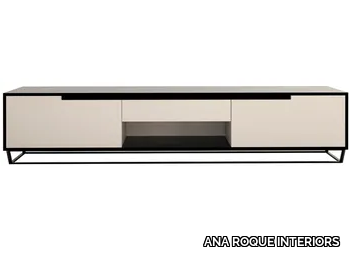 VERTO - Low wooden TV cabinet with drawers _ ANA ROQUE INTERIORS