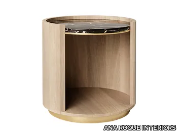 YVES - Round wooden bedside table _ ANA ROQUE INTERIORS