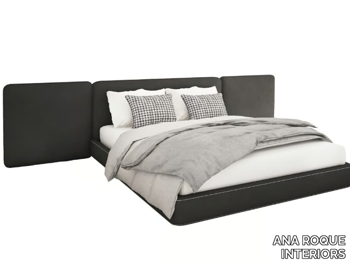 LOLA - Fabric double bed with upholstered headboard _ ANA ROQUE INTERIORS