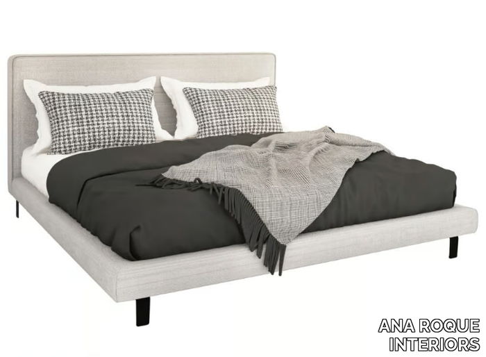 ORION - Fabric double bed with upholstered headboard _ ANA ROQUE INTERIORS