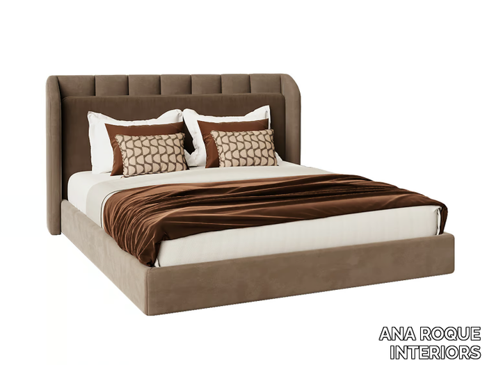 RIO - Fabric double bed with high headboard _ ANA ROQUE INTERIORS