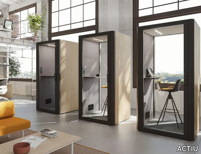 QYOS 100 - Acoustic office booth with built-in lights _ ACTIU