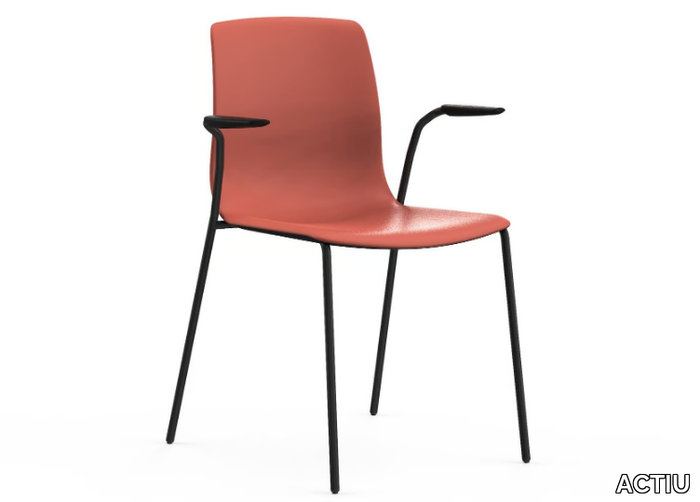 NOOM 50 - Stackable upholstered chair with armrests _ ACTIU