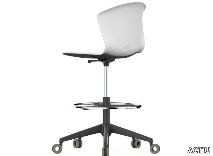 WHASS - Office stool with castors for designer with 5-Spoke base _ ACTIU