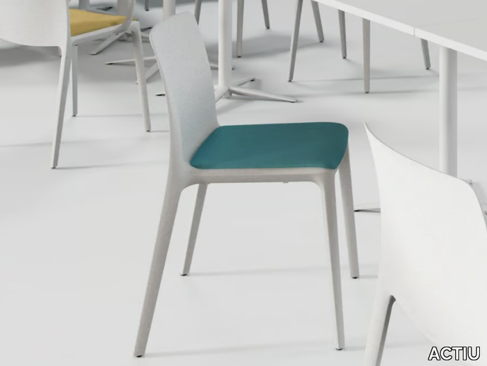 FLUIT - Stackable polypropylene garden chair with integrated cushion _ ACTIU