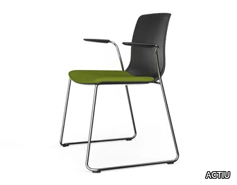 NOOM 50 - Sled base chair with armrests with integrated cushion _ ACTIU