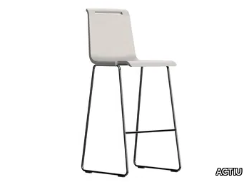 MIT - Sled base high stool with footrest _ ACTIU