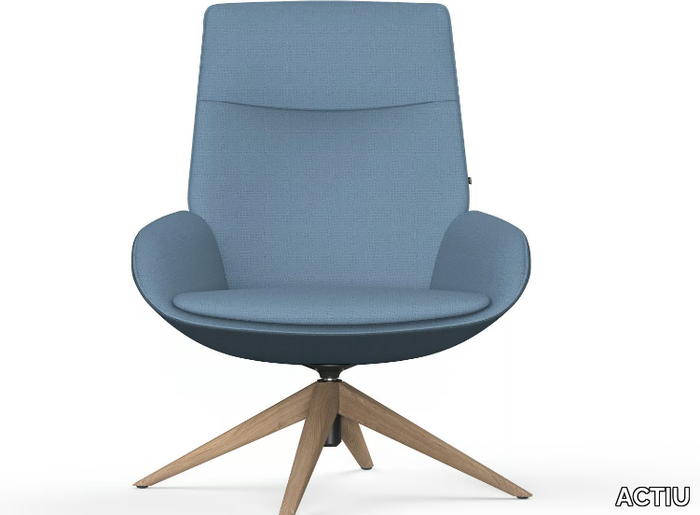 NOOM 20 - Trestle-based fabric armchair with armrests _ ACTIU