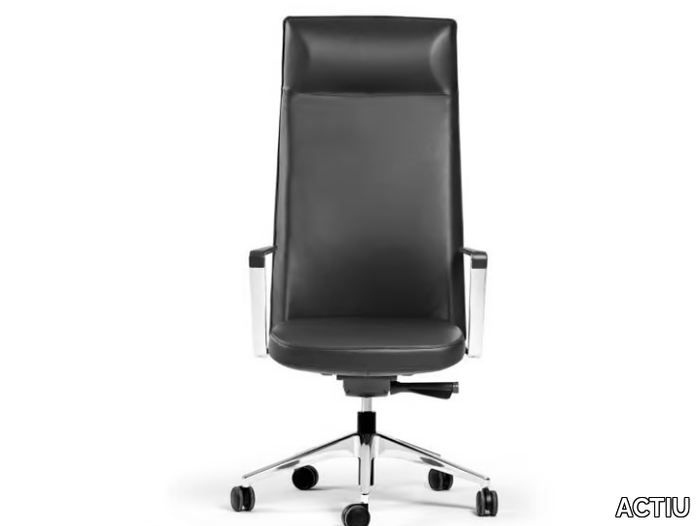 CRON - Swivel high-back leather office chair _ ACTIU