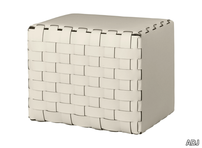 BOTTEGA - Rectangular leather pouf _ ADJ