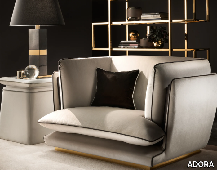 ALLURE - Upholstered leather armchair with armrests _ ADORA