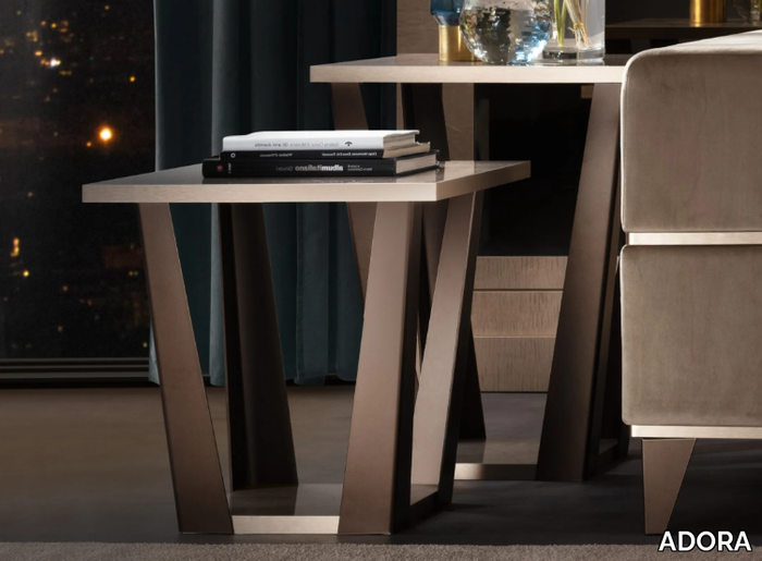 AMBRA - Marble and metal high side table _ ADORA