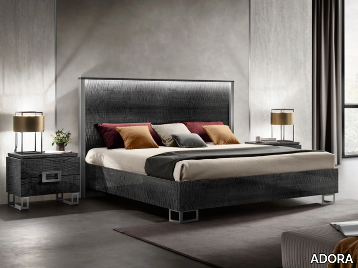 MODERNA - Double bed with integrated lighting _ ADORA