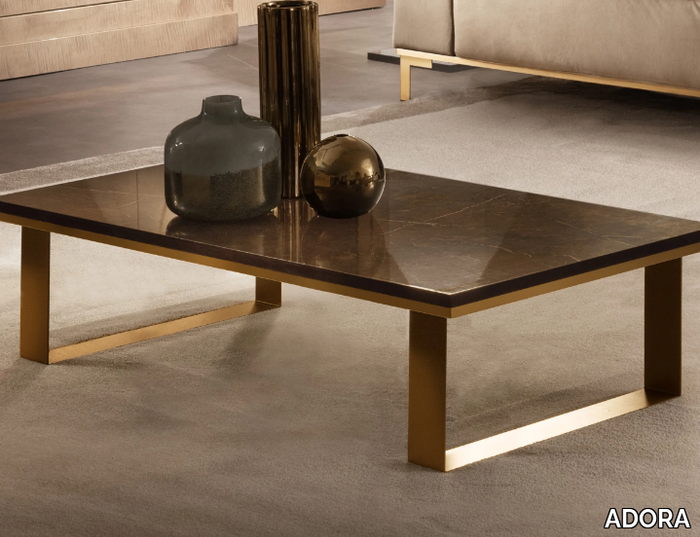 ESSENZA - Low wooden and metal coffee table _ ADORA