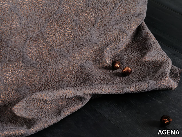 DALIE - Jacquard wool fabric with floral pattern _ AGENA