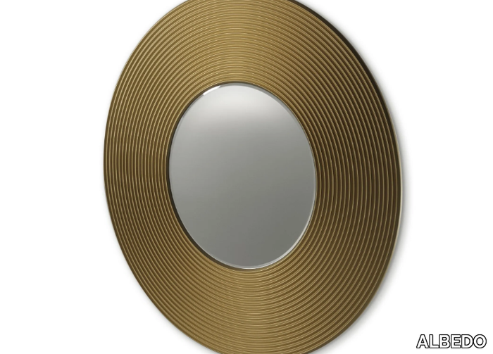 GONG A - Round wall-mounted MDF mirror _ ALBEDO