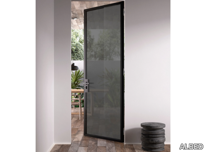 NEXT - Hinged flush-fitting glass door _ ALBED