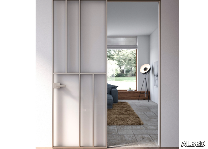 CELINE - Hinged flush-fitting glass door _ ALBED