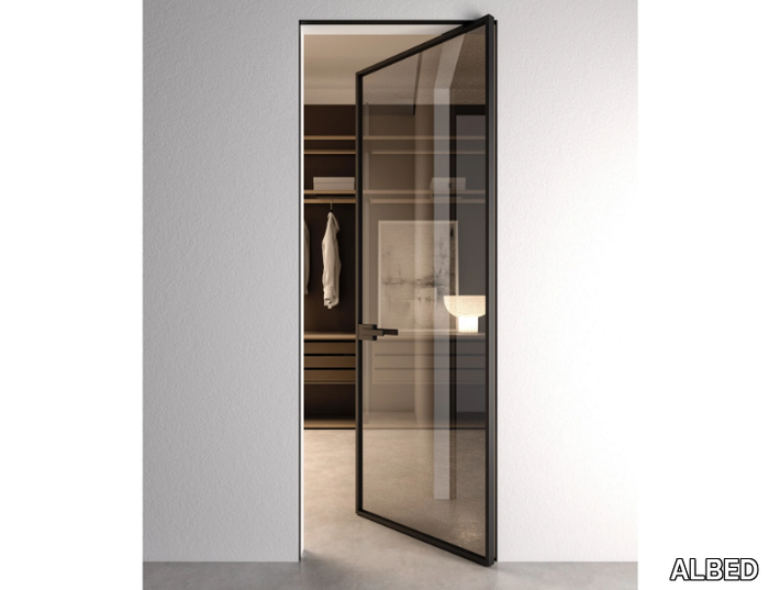 PRIMA - Hinged flush-fitting glass door _ ALBED