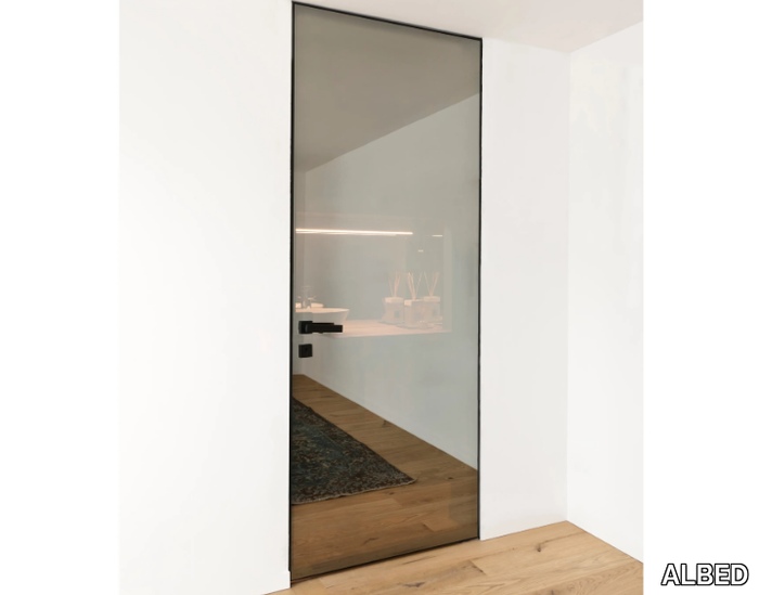 QUADRA - Hinged flush-fitting glass door _ ALBED