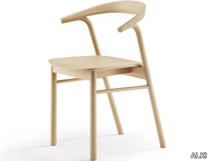 MAKIL - Oak chair with armrests _ ALKI