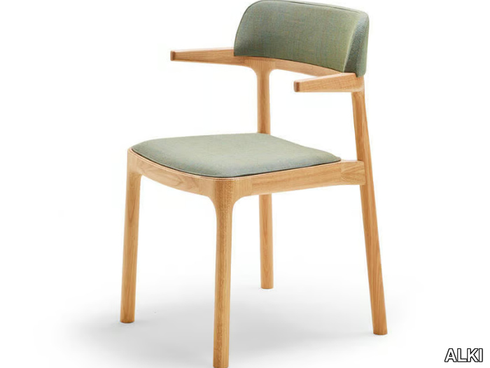 ORRIA - Stackable wooden chair with integrated cushion _ ALKI