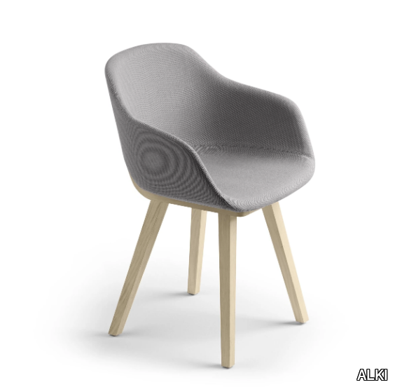 KUSKOA BI - Upholstered fabric chair with armrests _ ALKI