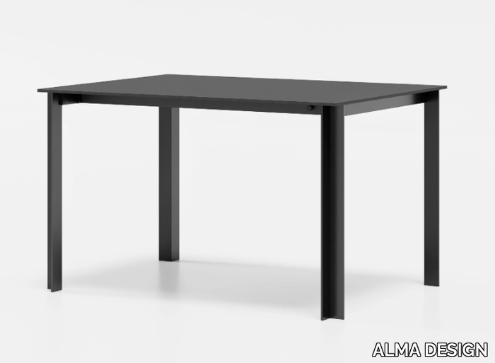 RORI - Extending wooden table with aluminum base and wooden top _ ALMA DESIGN