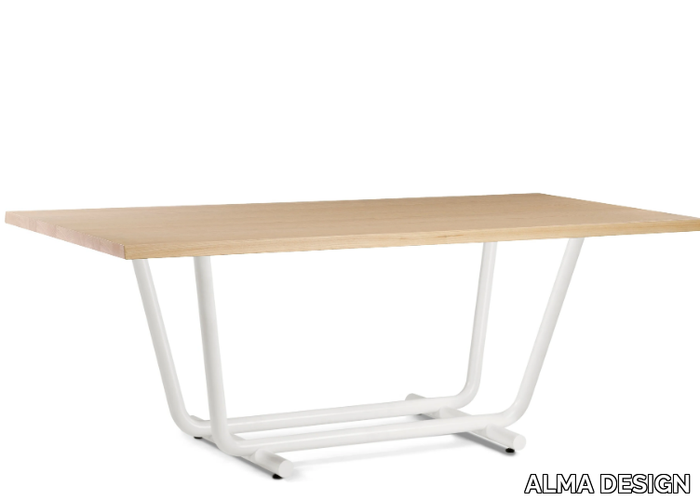 PALOALTO - Steel and wood table _ ALMA DESIGN