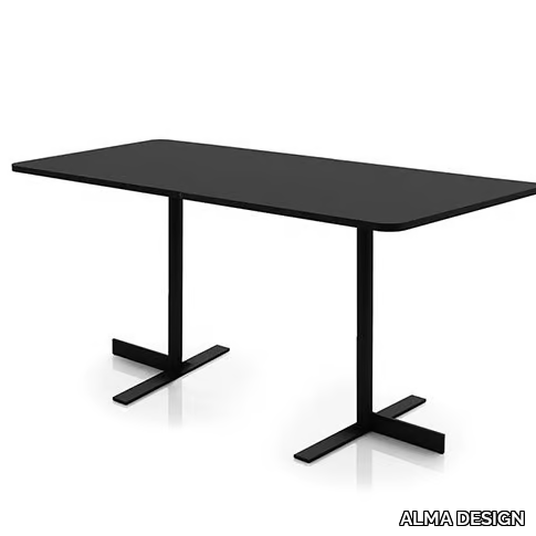 PEOPLE - Rectangular table with steel base _ ALMA DESIGN