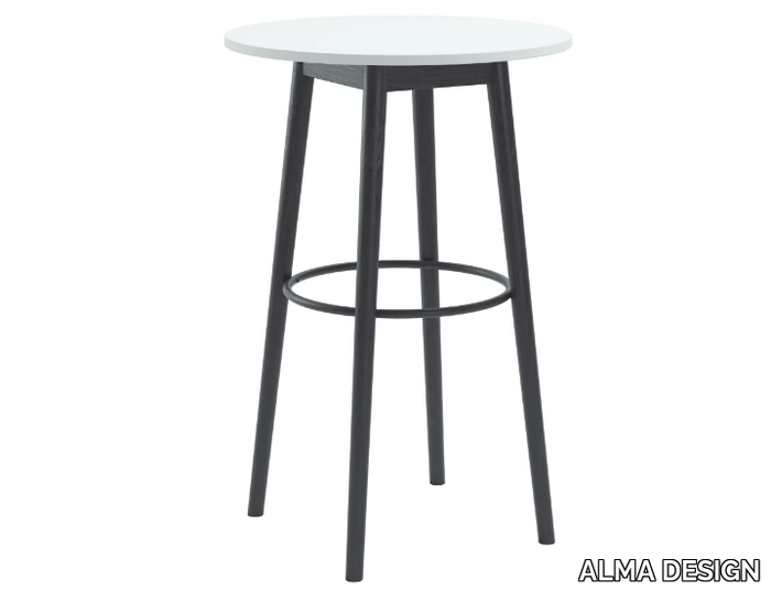 VIRNA - Round beech high table _ ALMA DESIGN